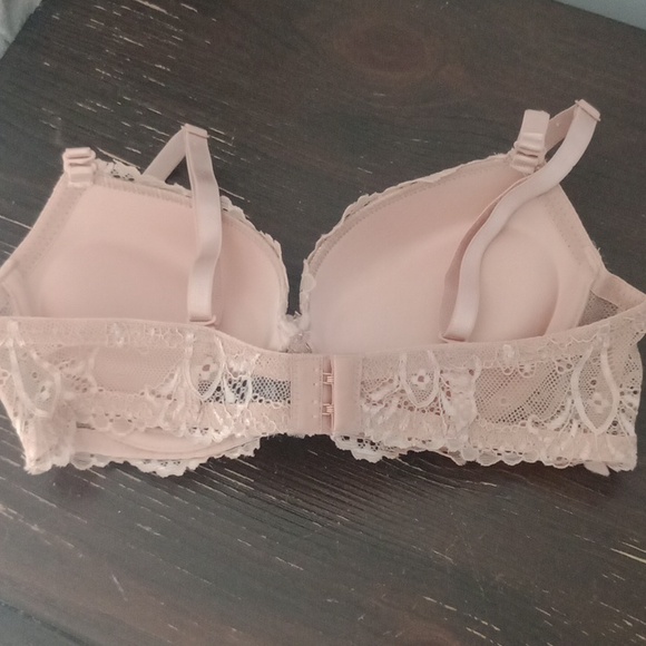 2x 34 B Nude & Black Double Pushup Lace Bra - Picture 4 of 10